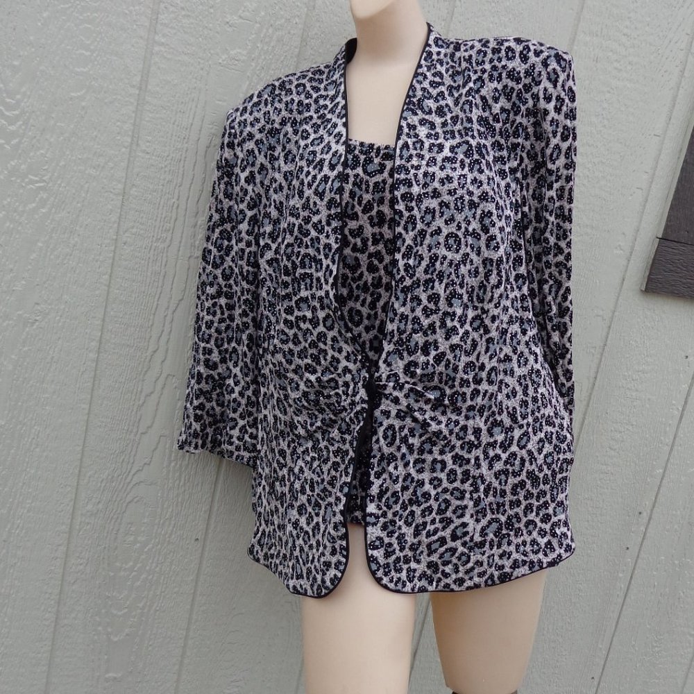 NWT Alex Evenings Leopard Multi Tank Jacket MOB Wedding 3x Set Evening P…